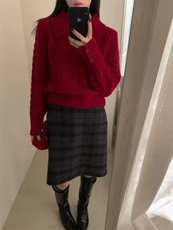 2025年秋季时尚百搭通勤简约休闲羊毛衫，女装羊毛衫，春贝羊绒