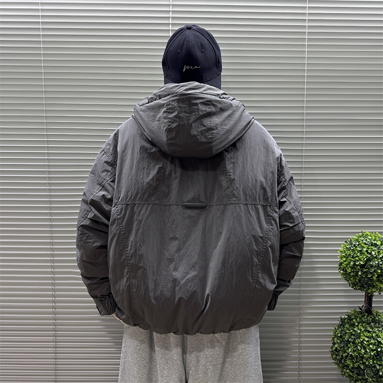 2025新款90白鸭绒工装户大口袋接连帽日系男羽绒服外套8629-P340,男装羽绒服,钱塘708(原3018)