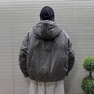 2025新款90白鸭绒工装户大口袋接连帽日系男羽绒服外套8629-P340图片