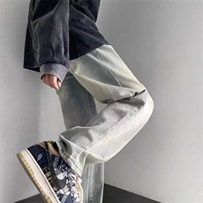 牛仔裤男长裤青春流行潮流新款水洗潮时尚拉链百搭春季直脚简约，男装牛仔裤，星座715-4