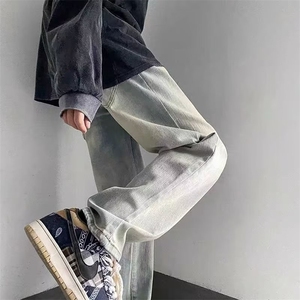 牛仔裤男长裤青春流行潮流新款水洗潮时尚拉链百搭春季直脚简约图片