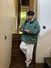 2025直冲男潮牌潮流港风高街高中生保暖羽绒棉服A170-M835-TP55，男装棉衣，电商A170