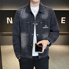 牛仔外套男水洗高级感衣服秋季修身牛仔夹克C317-J6518-P125，男装夹克，电商C317