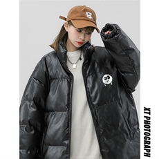 中性风23新款冬季时尚百搭宽松PU皮棉服外套MY6457P115控158，男装棉衣，电商A268