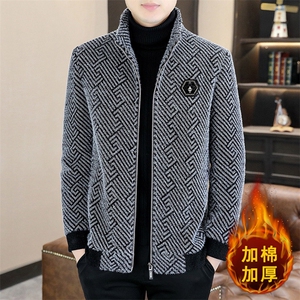 秋冬大码加棉加厚夹克男休闲百搭立领短款毛呢A68-P145图片