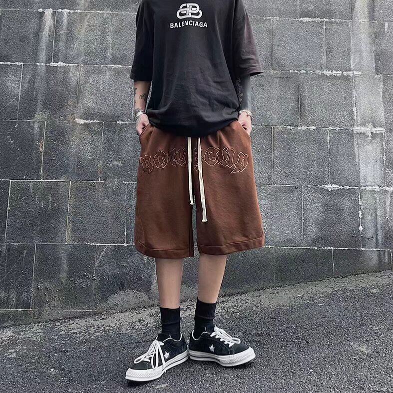 2023夏季字母刺绣运动短裤男潮牌宽松休闲五分卫裤DK0336-P30,男装休闲裤,星座308B-1
