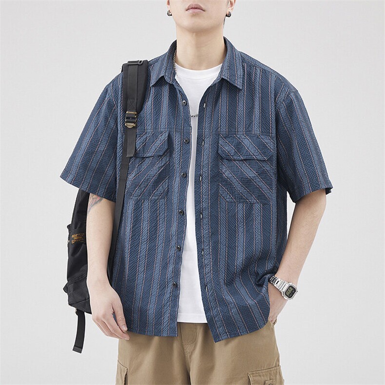 定织提花泡泡纱面料定制图案男休闲衬衫外套A329-Z236-P65,男装衬衫,电商A329