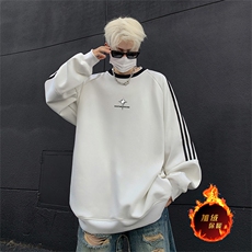 抖音得物供货提供视频秋冬重磅美式宽松织带圆领卫衣0323，男装卫衣，电商A486