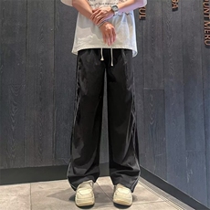 日系长裤拉链时尚新款文艺青春流行夏季微弹休闲裤男潮流，男装休闲裤，星座716-4