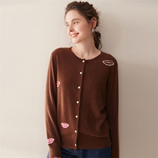 2025秋冬百搭时尚提花羊绒开衫羊绒针织衫，女装羊绒衫，珍丝贝尔