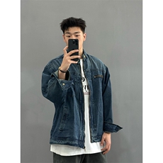 B221美式高街暗黑小众重工艺加厚牛仔外套SY2433-P95控129，男装工装外套，电商B221