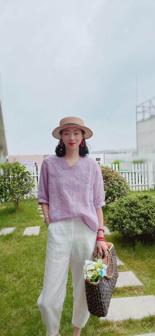 纯苎连衣裙小衫裤子裙子衬衣 时尚风 风淑女风休闲风，女装连衣裙，川哲