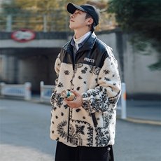 2024冬新款日系外景羊羔毛拼接加厚立领棉衣棉服YG02-P120控150，男装棉衣，星座914-3