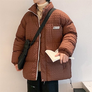秋冬新款青春时尚棉衣宽松港风百搭千鸟格棉衣外套