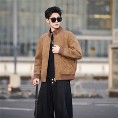 皮毛一体外套男士2025新款皮衣冬季加绒加厚皮夹克B328-7118-P185，男装夹克，电商B328