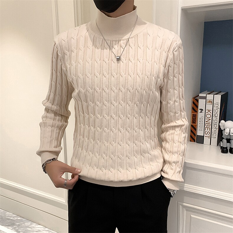 高领麻花毛衣男冬季针织衫男生秋冬款线衣MY0601-P63,男装针织衫/毛衣,星座308B-2