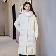 长款棉服女2025新款宽松立领连帽防风冬季棉袄加厚过膝羽绒服，女装羽绒服，阿舍尔精品
