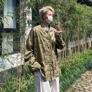 复古新中式提花立领衬衫小众法式浮雕刺绣休闲长袖CS15-P65 控88图片