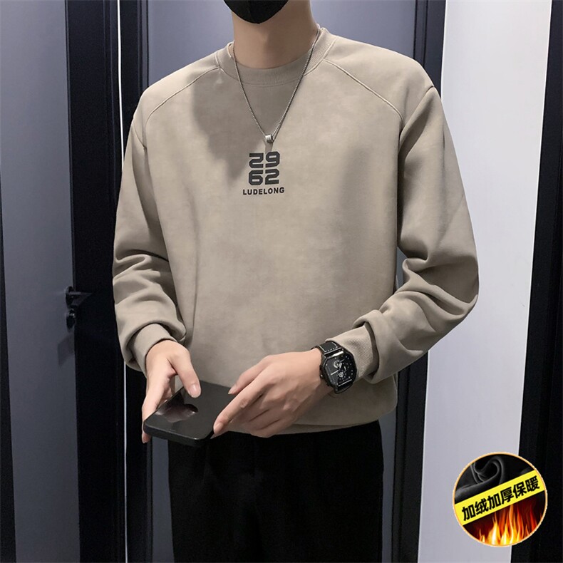 B340 WY2767 P68 98  店主风无头风冬季加绒卫衣男图片