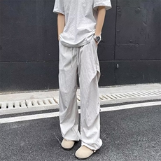 直筒长裤潮时尚潮牌青春流行百搭运动裤宽松型纯色休闲裤夏季，男装休闲裤，星座716-2