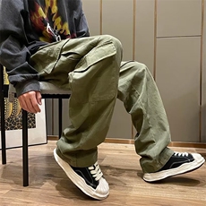 春秋季工装迷彩裤男直筒潮牌ins休闲高街美式痞帅长裤子k5732-p45，男装工装外套，星座1008-1