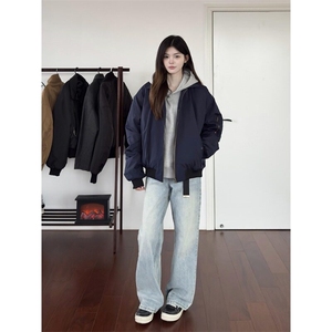 JK711-尺码M-3XL-P45-X90-美式飞行员夹克工装外套高短款棒球服图片