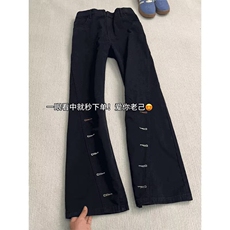 美式高街裤子男款春秋季新款潮牌宽松直筒阔腿牛仔裤WLB2800-P46，男装牛仔裤，星座1008