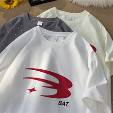量大优供抖音视频支持得物配合二开美式满天星亮片短袖T恤MTX303，男装T恤，电商A486