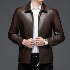 皮衣男秋季2023新款仿夹克商务皮衣服秋冬季休闲夹克上衣外套，男装皮衣，电商B212（原钱塘6029）