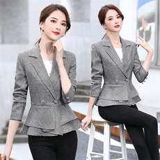 2021春秋季新款优雅潮流双排扣小西装外套，女装西装，阿菲诺依