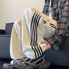 K2587批45控68秋季新款条纹休闲裤美式宽松阔腿裤伞兵裤男裤子，男装休闲裤，电商D229A