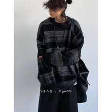 【005】款休闲套头毛衫圆领舒适格纹保暖宽松上衣A079-M3196-P49，男装棉衣，电商A079