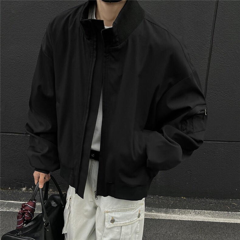男装黑墙春季飞行服夹克春装大码cleanfit宽松拉链外套S381-特88,男装夹克,电商A233-1