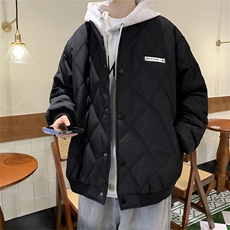 F108-P83冬季日系纯色立领加厚棉服男中性宽松保暖棉衣外套，男装棉衣，星座512-6