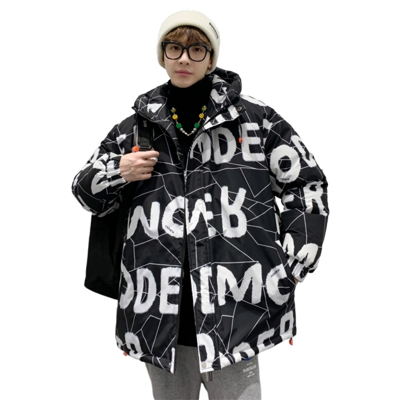 港风 2026冬季新款90%白鸭绒中长款连帽羽绒服男XZ109-Y1260-P218图片
