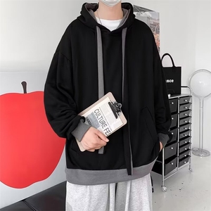 春秋季港风连帽卫衣男日系撞色潮牌休闲百搭运动外套 W6610-P45图片