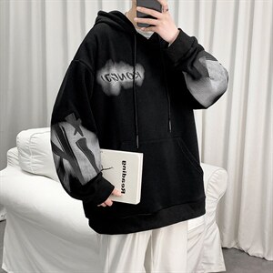 7XL-M港风卫衣男2023春季新款嘻哈休闲连帽上衣加肥加大码控价88，男装卫衣，钱塘717(原712)