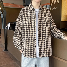 春装新款翻领夹克小香风衬衫男潮上衣百搭外套5760P45，男装夹克，电商A056