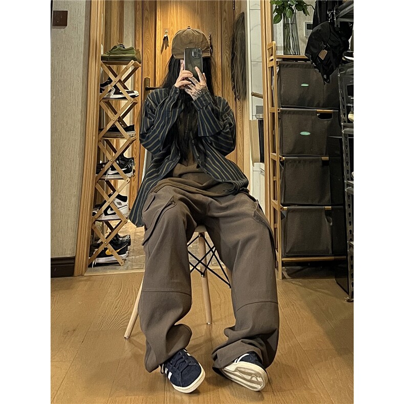 2026秋季新款荷包袋拼接工装裤女模XZ604-KG38-P55控68,男装工装外套,星座604