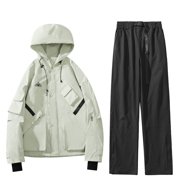 冬新防风滑雪衣裤套装加棉加厚情侣款滑雪服M78+K1002J加绒-P230,男装休闲套装,电商A001