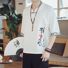 夏季男士风复古唐装名族风T恤A334-T227-P45，男装民族服装，电商B339(原A334）
