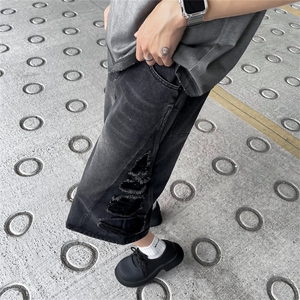 重磅破坏水洗做旧牛仔短裤男装七分牛仔短裤潮 DT1721-P43图片
