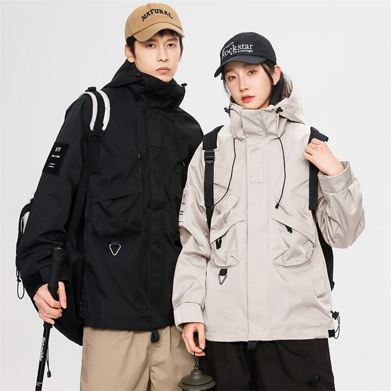 无影墙连帽冲锋衣情侣外套防风防水登山服夹克男JK2353-P68,男装夹克,星座717