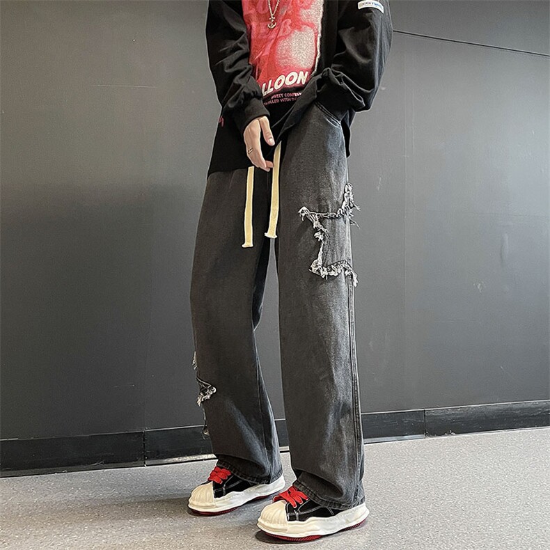 欧美高街vibe美式裤子ins潮牌潮牛仔裤男N01682-45,男装牛仔裤,星座308B-1