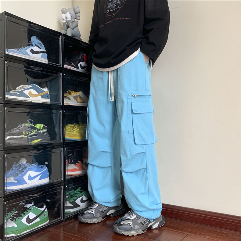 秋季新款多巴胺潮流工装裤双褶宽松休闲裤B315-K23398-p60控78,男装休闲裤,电商B315