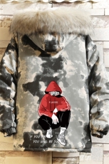 MC49051-P135大毛领迷彩棉衣男大码加厚棉服男棉袄子砖墙挂拍，男装棉衣，电商A040A