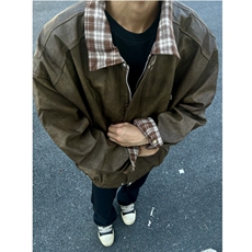 现货自家图放心上美式复古皮衣外套男拼接棒球服807-3-JK81-P90，男装皮衣，星座807-3