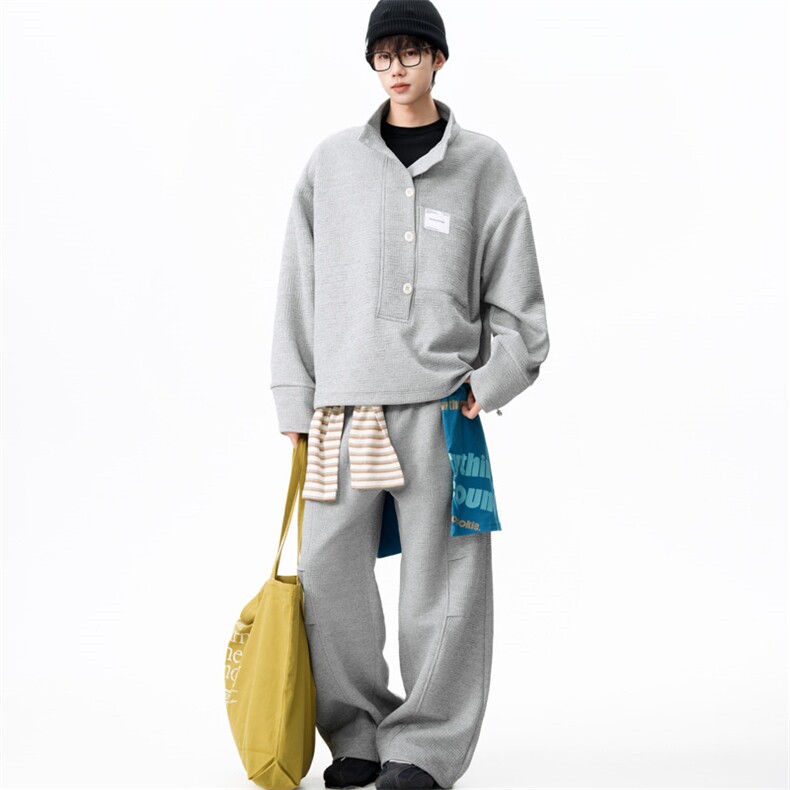 休闲套装男春季半拉链卫衣男生ootd卫衣一整套潮J2688P105控138,男装休闲套装,电商A157