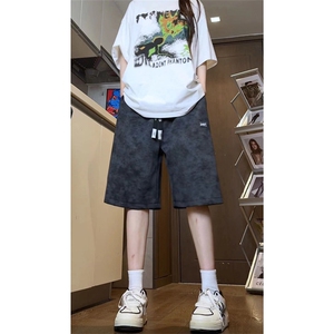 XZ616 夏季薄款扎染脏脏裤休闲裤设计感短裤TY2519 特P30控58图片