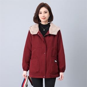 时尚保暖加绒派克服女冬季新款宽松显瘦外套图片